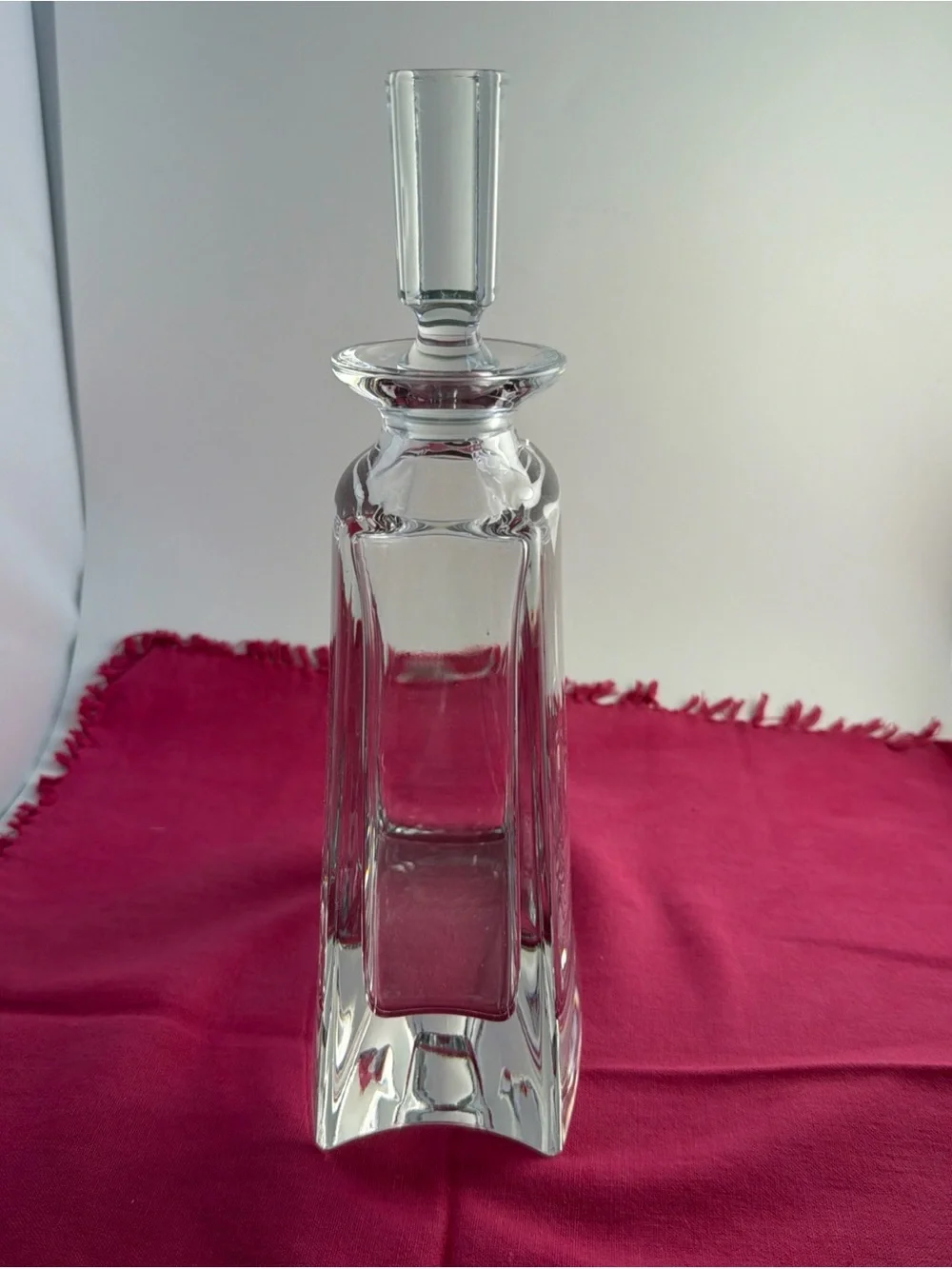 Crystal Decanter with Stopper Heavy 10.75” tall Modern